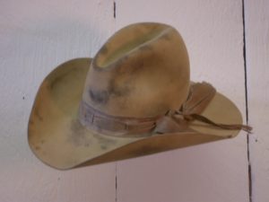 antiqued cowboy hat montana peaks