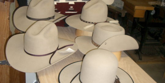 Custom sand colored cowboy hat